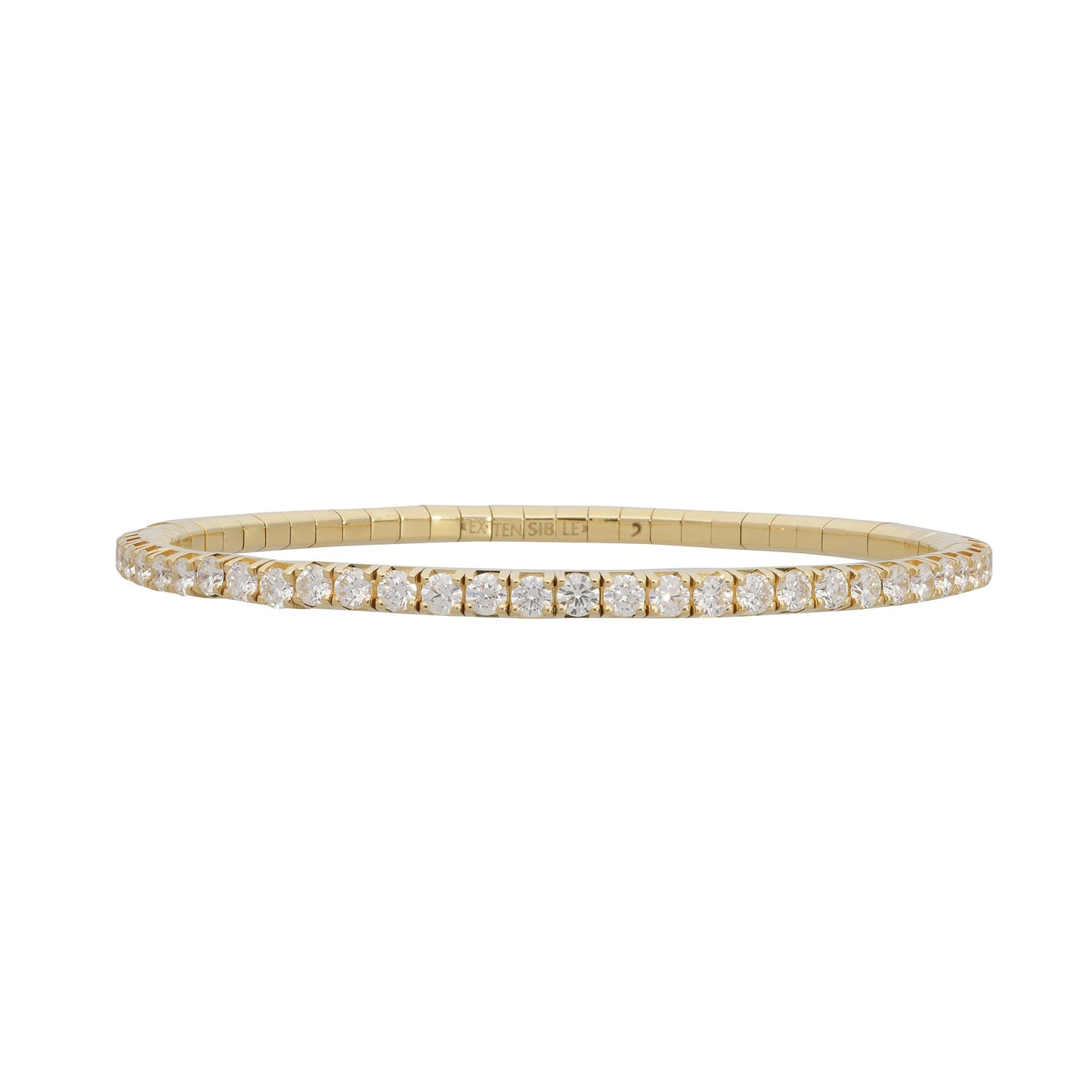 Spring Stretch Tennis Bracelet in Yellow Gold