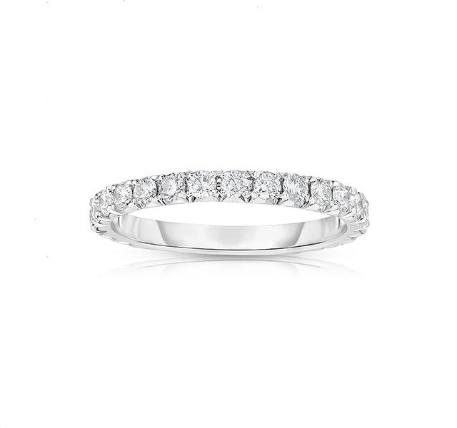 Platinum Eternity French Cut Diamond Band