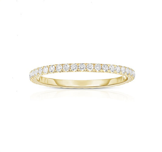 14k Yellow Gold Eternity Band With Split Prong