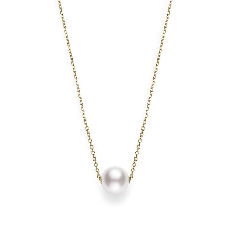 Single Pearl Pendant in Yellow Gold