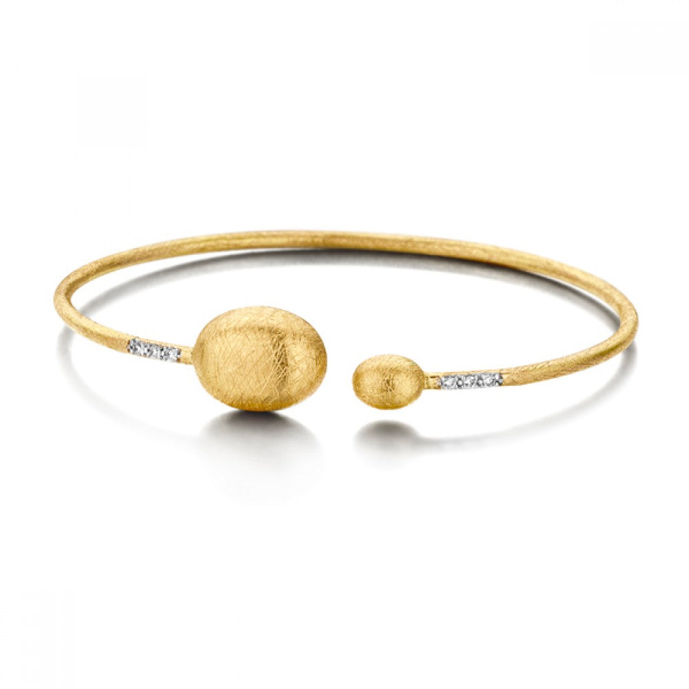 Dancing In The Rain Open Cuff Bangle with Diamonds