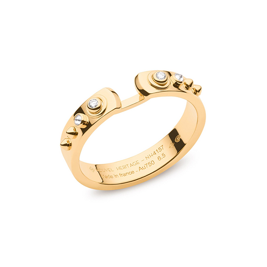 'Brunch in NY' Studded Ring in Yellow Gold