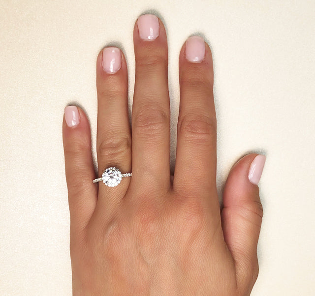 Round Halo Setting with Diamonds in Shank