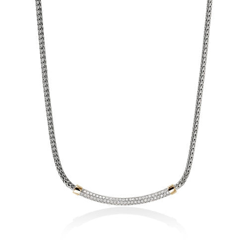 Two Tone Pavé Diamond Necklace