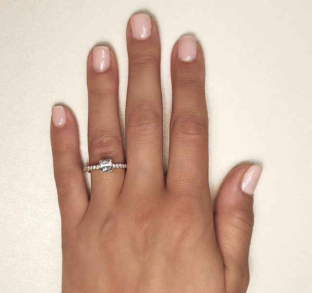 Setting for Cushion with Side Diamonds