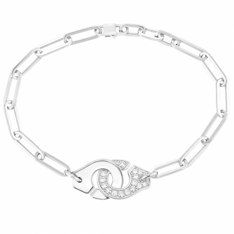 Menottes R12 Bracelet with Diamonds in White Gold