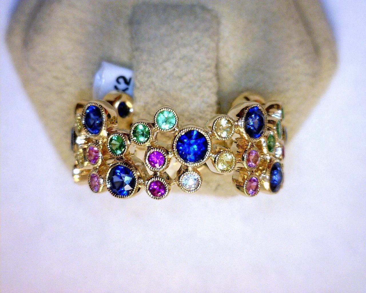 Eternity Band with Multi-Color Sapphires and Gems