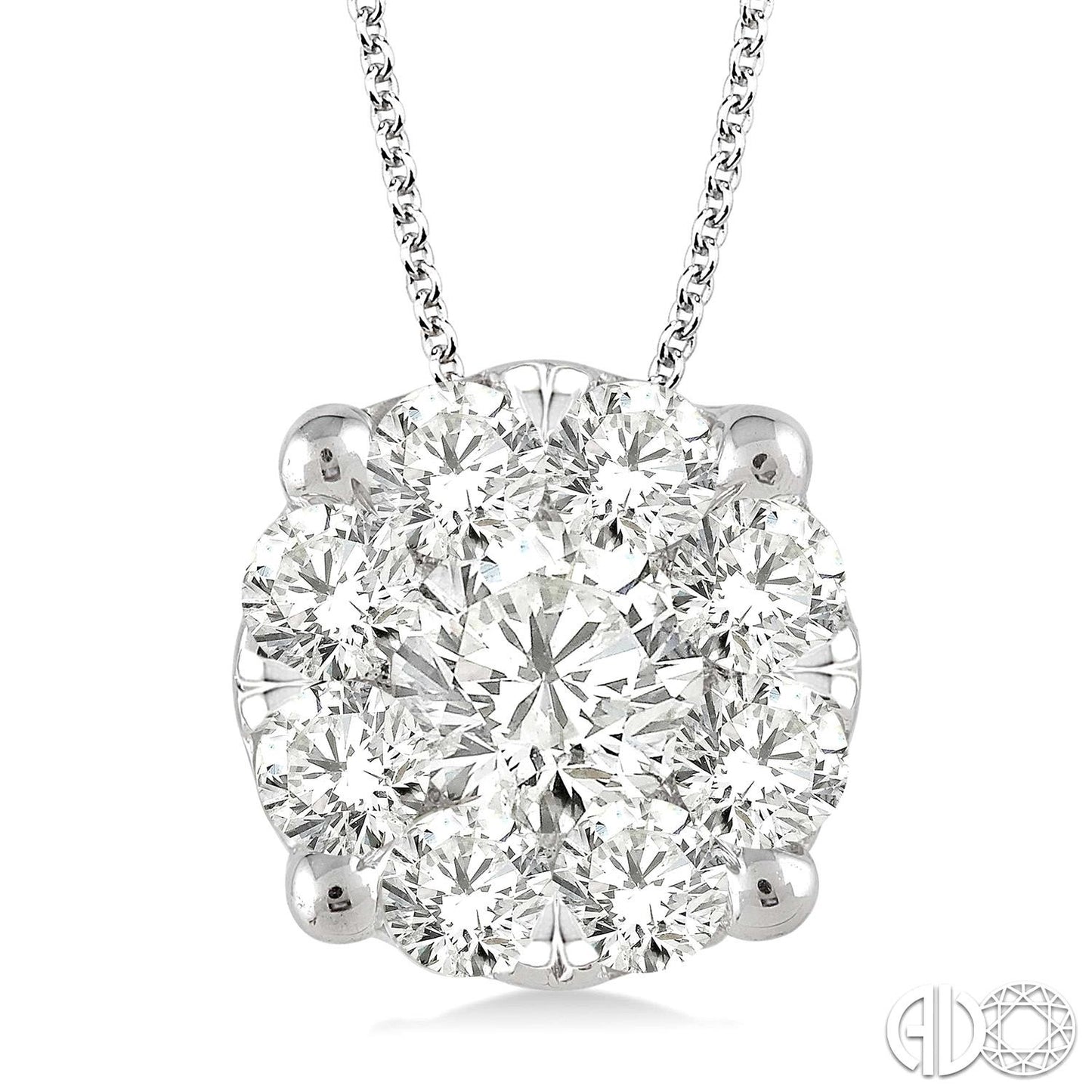 Diamond Pendant Necklace in White Gold