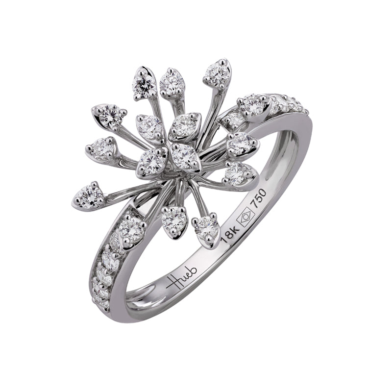 Luminus Diamond Ring with Floral Top