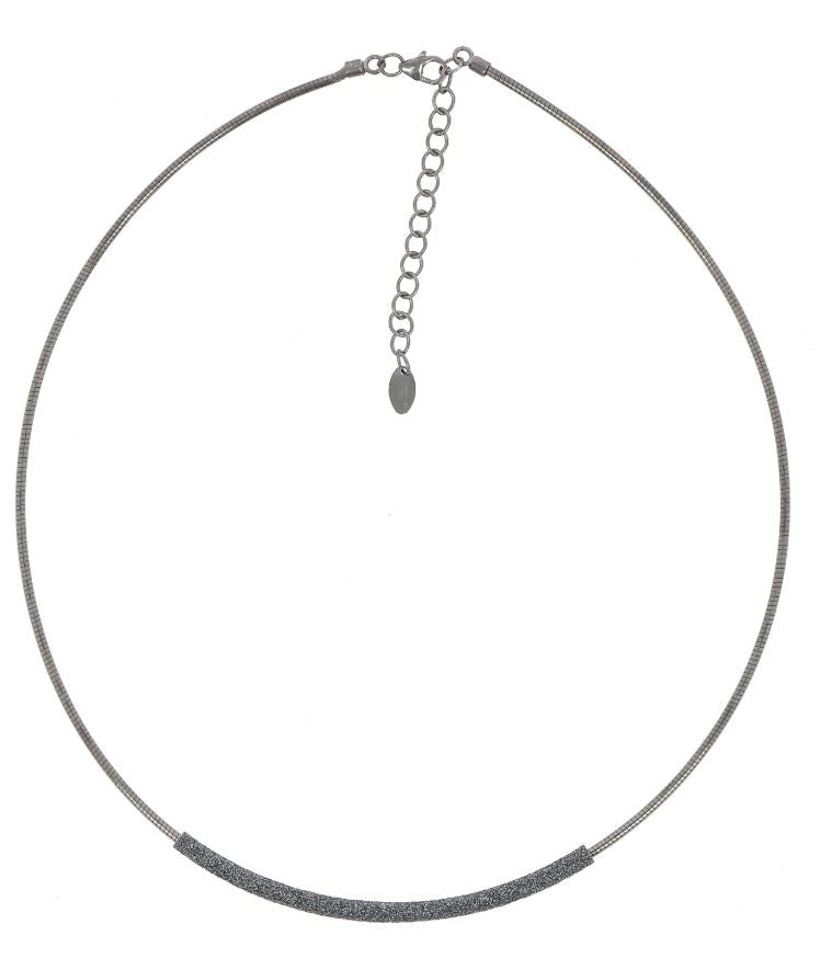 DNA Spring Single Strand Necklace With Floating Polvere