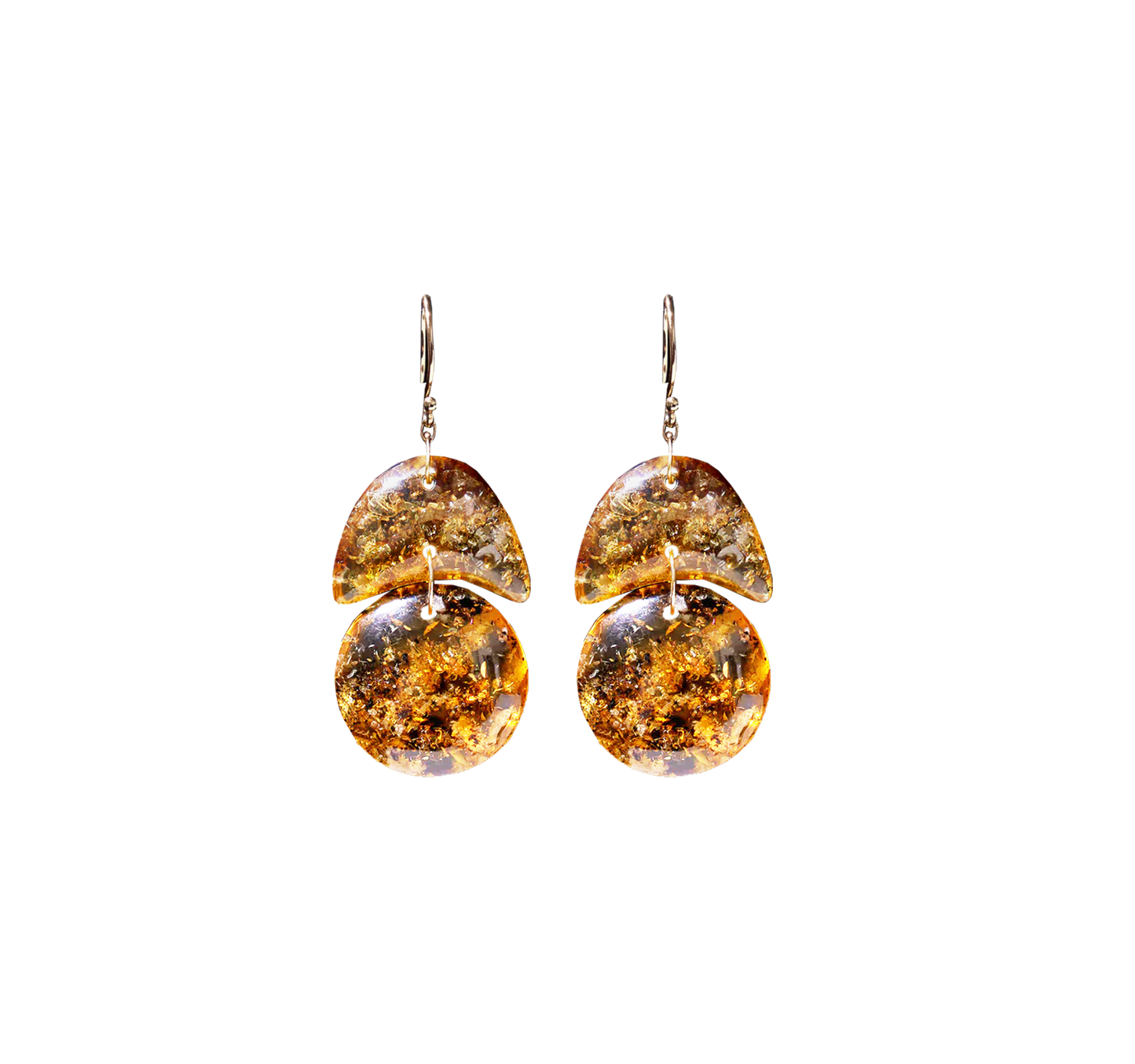 Tiny Arp Earrings in Amber