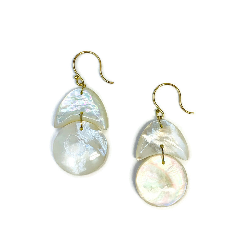 Tiny Arp Earrings in Mother of Pearl