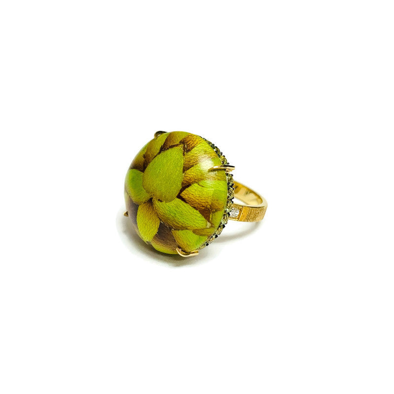 Marquetry Ring with Peridot
