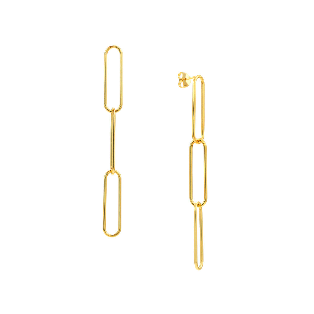 3-Link Paper Clip Dangle Earrings