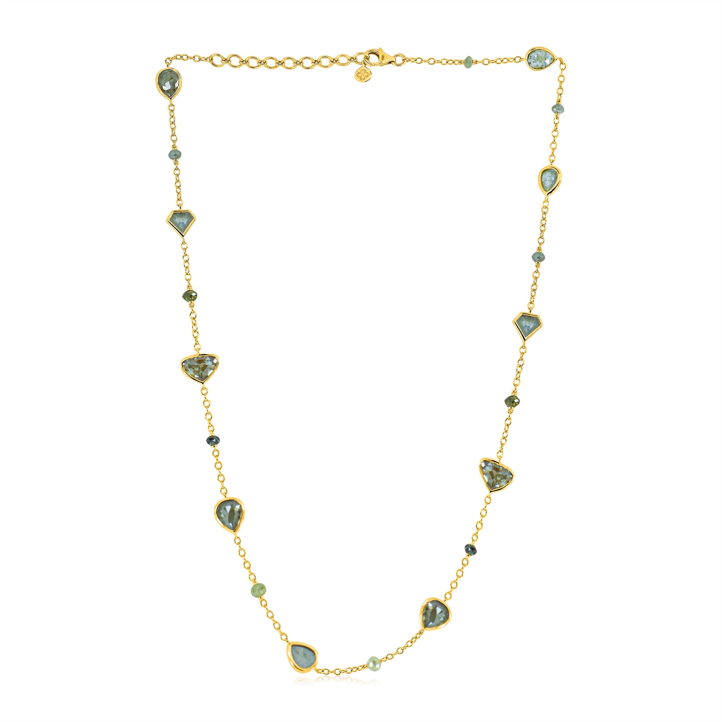 Natural Rough Diamond Station Necklace