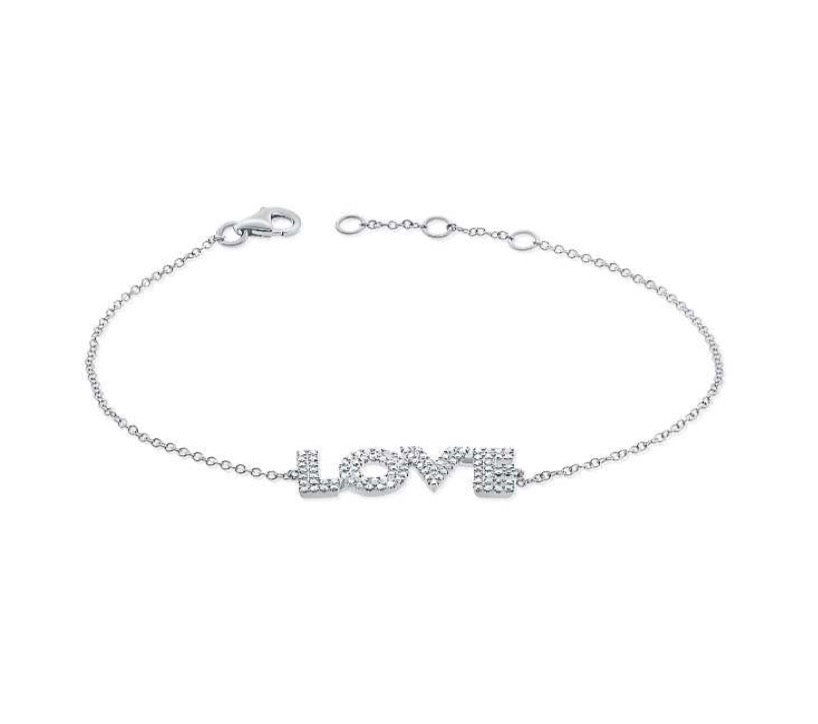 "LOVE" Diamond Pave Bracelet