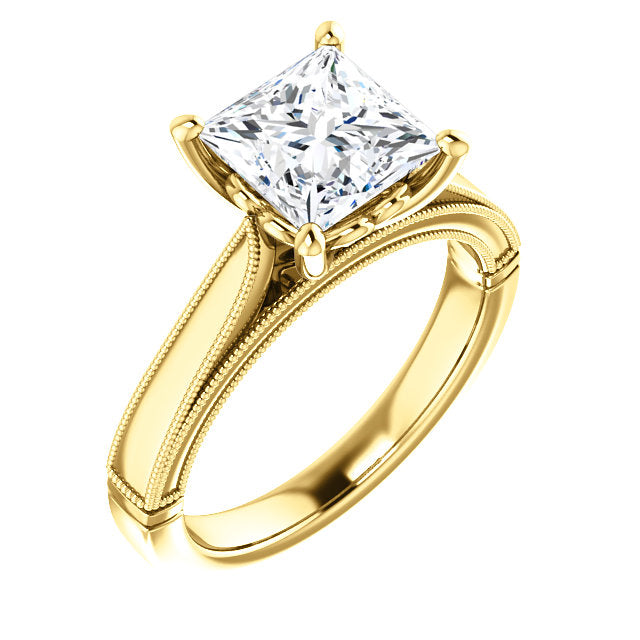 Solitaire Setting for Princess Cut Center