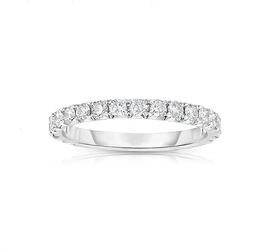 14k White Gold French Cut Eternity Band 1.66tw