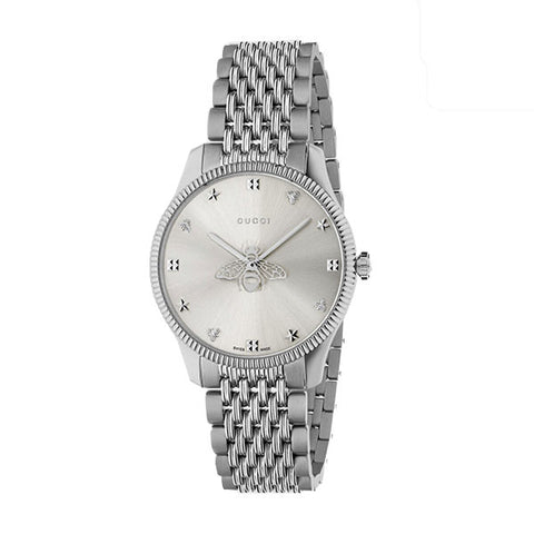 36mm G-Timeless Watch with Silver Bee Dial