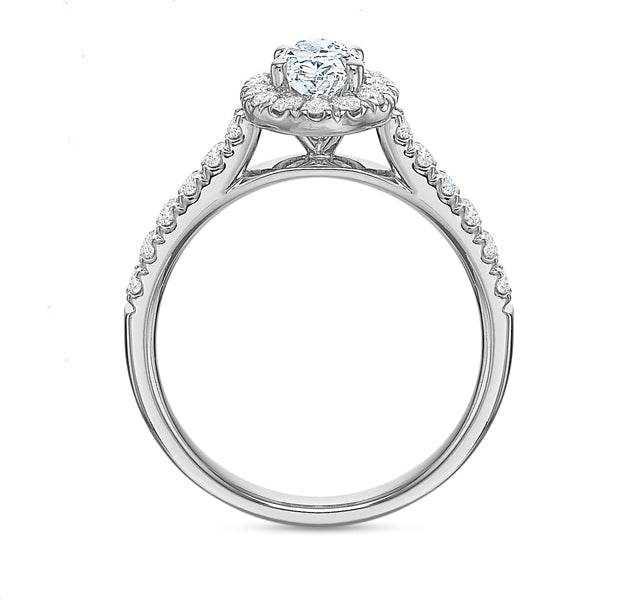 Oval Halo Engagement Ring 1.25tw