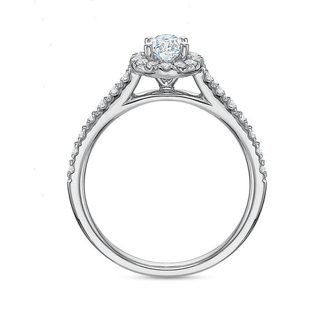 Oval Halo Engagement Ring 1.00tw
