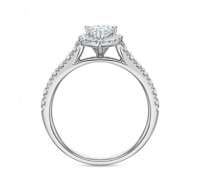 Pear Halo Engagement Ring 1.00tw