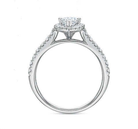 Pear Halo Engagement Ring 1.00tw