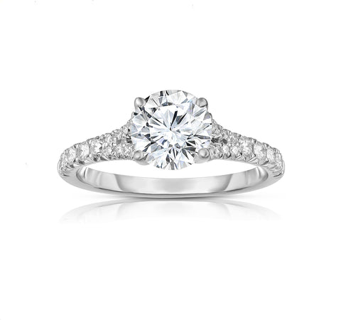 French Cut 1ct Engagement Ring Mounting .32tw