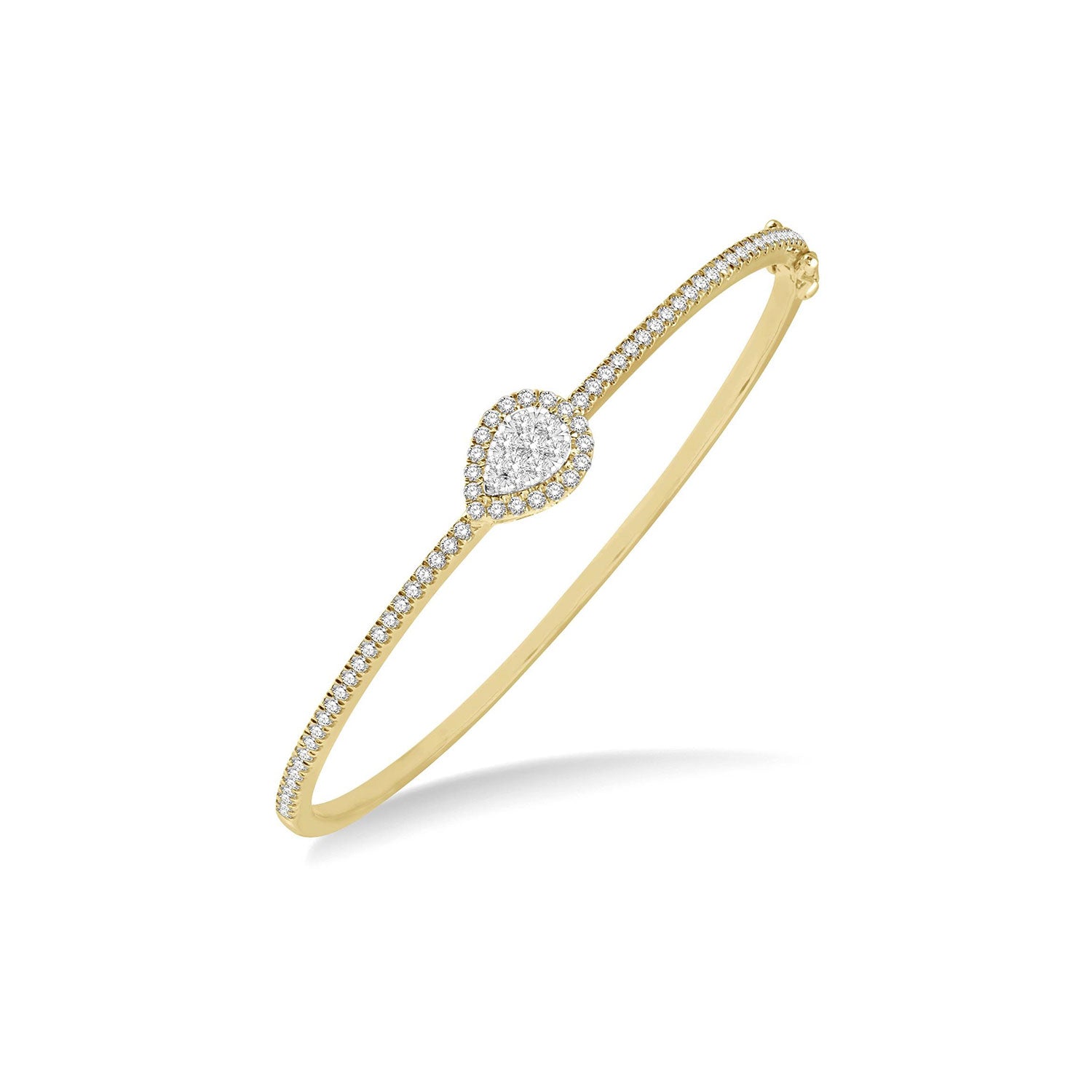 Diamond Bangle with Pear Cluster