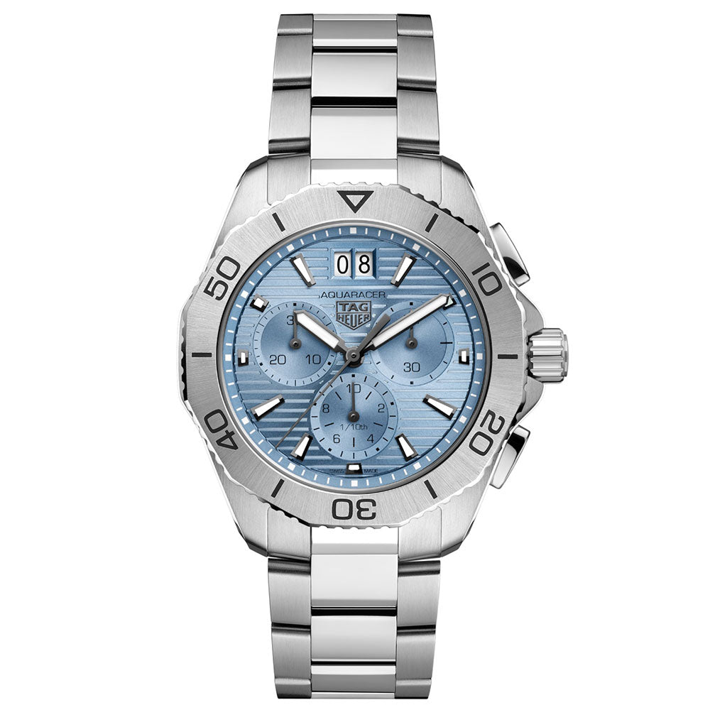 Aquaracer Professional 200 40mm Date Watch with Light Blue Dial