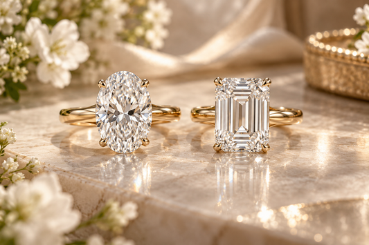 Oval vs. Emerald Cut Engagement Rings: How to Choose