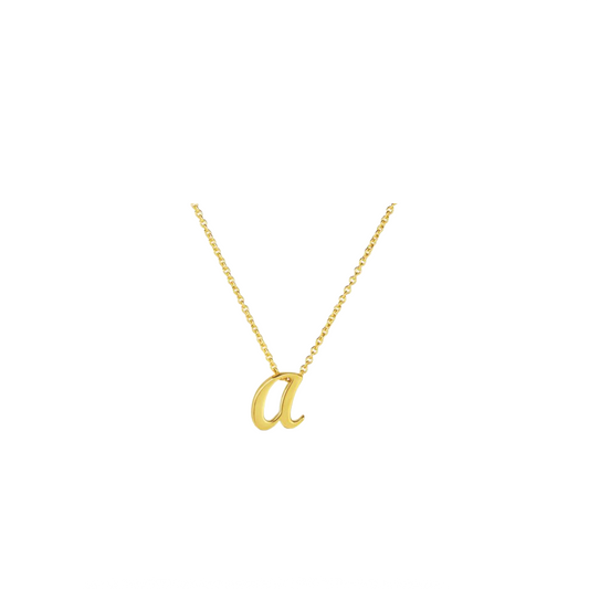 Small Initial Script "A" Pendant Necklace