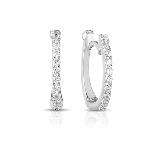 13mm Diamond Huggies in White Gold