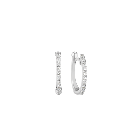 13mm Diamond Huggies in White Gold