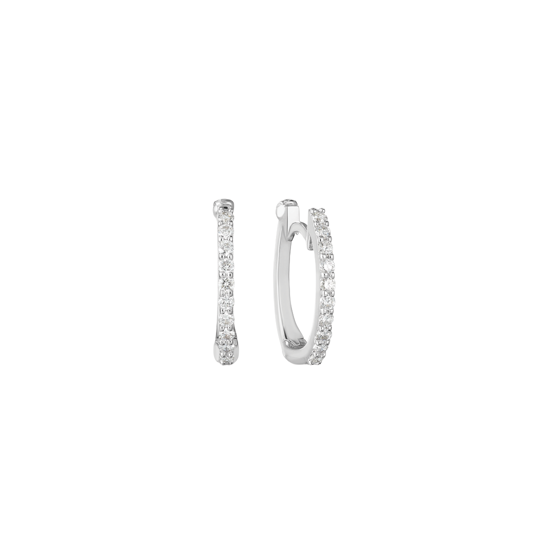 13mm Diamond Huggies in White Gold