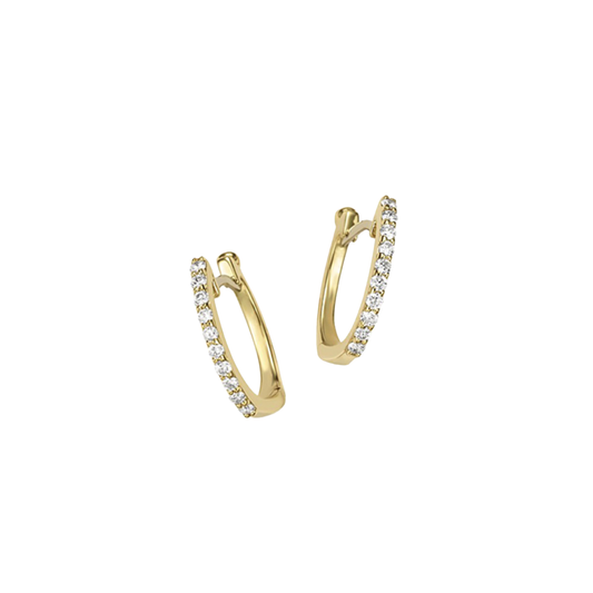 13mm Diamond Hoop Earrings