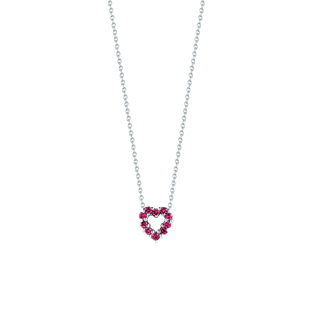 Reversible Heart Pendant with Pink Sapphires & Diamonds
