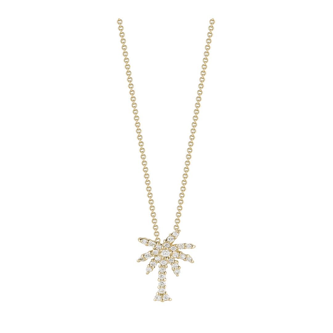 Tiny Treasures Diamond Palm Tree Necklace