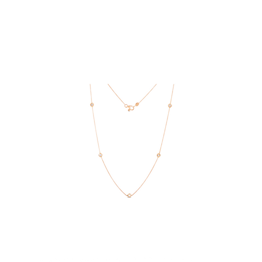 5 Diamond Station Necklace