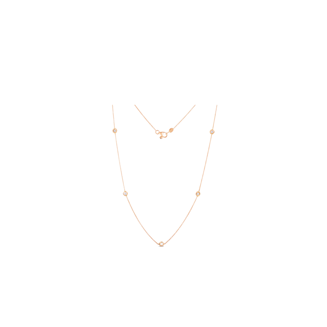 5 Diamond Station Necklace