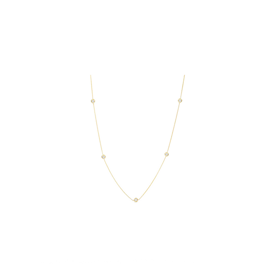 Seven Station Necklace in Yellow Gold