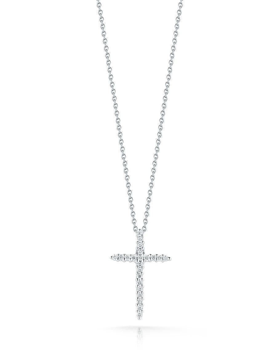 Thin Diamond Cross Pendant