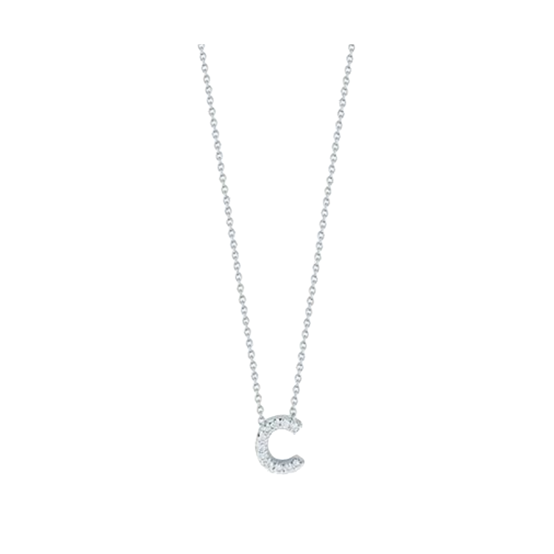 Tiny Treasures Diamond Love Letter "C" in White Gold