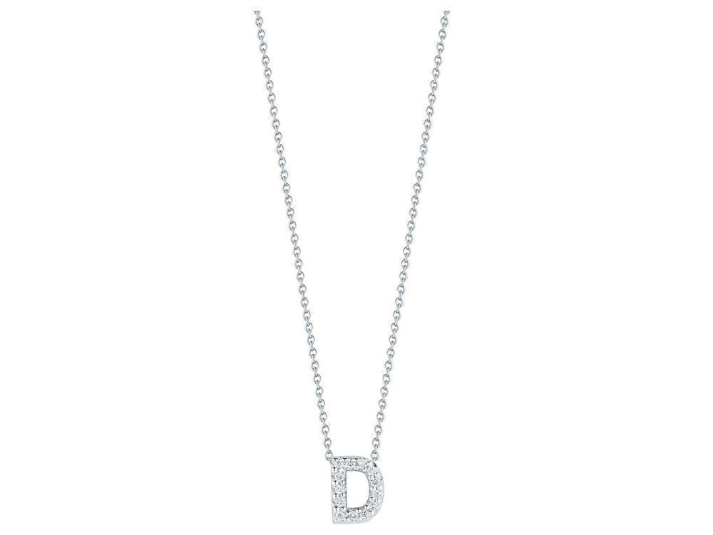 Tiny Treasures Diamond Love Letter "D" in White Gold