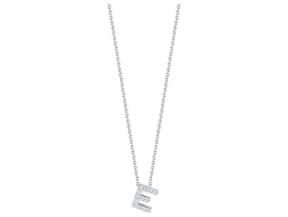 Tiny Treasures Diamond Love Letter "E" in White Gold