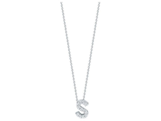 Tiny Treasures Diamond Love Letter "S" in White Gold