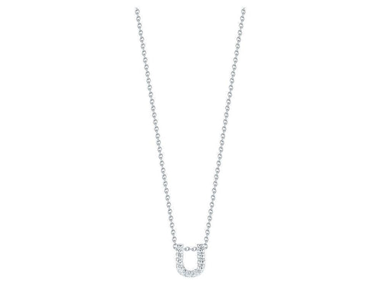 Tiny Treasures Diamond Love Letter "U" in White Gold