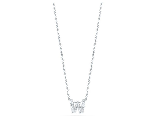 Tiny Treasures Diamond Love Letter "W" in White Gold