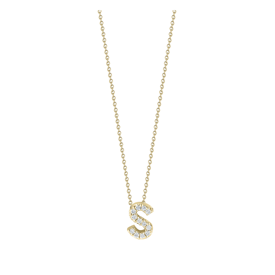Tiny Treasures Diamond "S" Initial Necklace