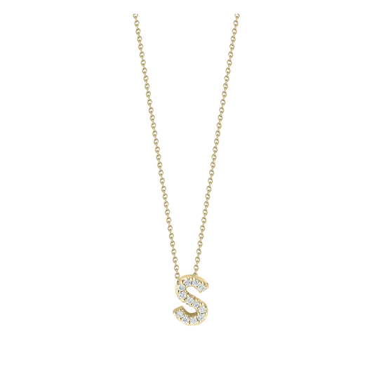 Tiny Treasures Diamond "S" Initial Necklace
